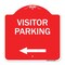 Signmission Reserved Parking Visitor Parking Arrow Pointing Left, Red & White Alum, 18" x 18", RW-1818-23024 A-DES-RW-1818-23024 - alternate 1